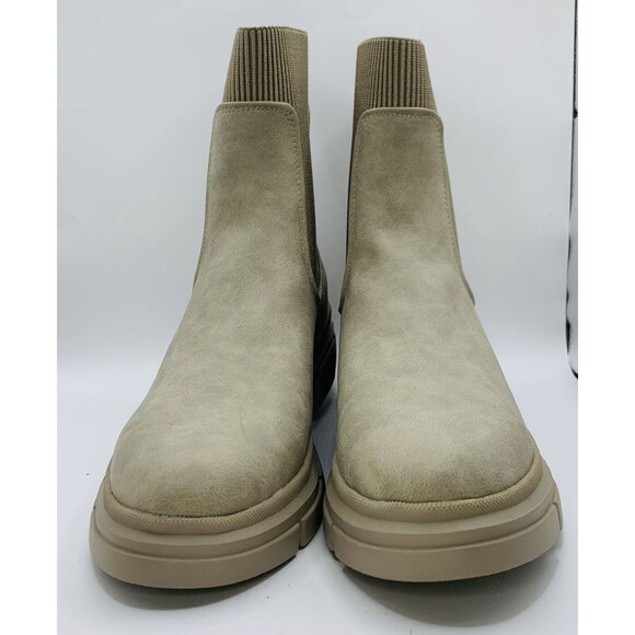 Xappeal Boots Womens 10 Harmony Tan Chelsea  Beige Lug Sole Stretch Ankle Boot - Picture 2 of 10